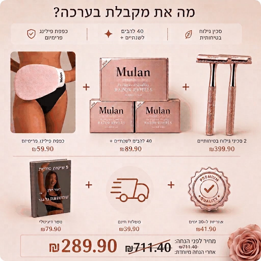 1+1  | סכין בטיחותית למניעת גירוי, אדמומיות, בליטות ושיערות חודרניות