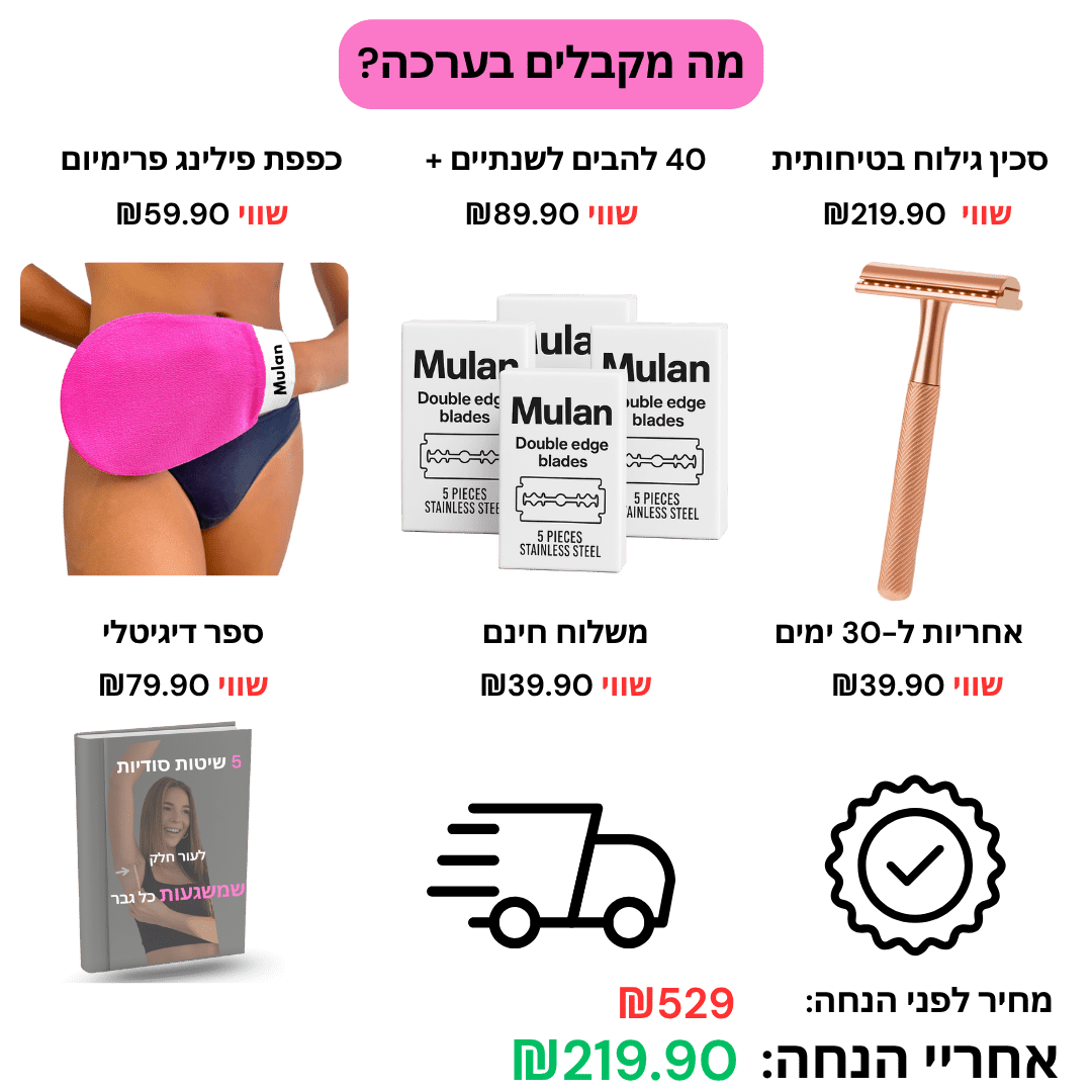 ‬סכין גילוח בטיחותית למניעת גירוי, בליטות ושיערות חודרנית